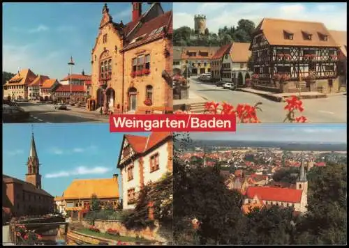 Ansichtskarte Weingarten (Baden) Mehrbildkarte mit 4 Ortsansichten 1994