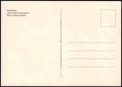 Baden-Baden Panorama-Ansicht Battertfelsen Altes Schloß Hohenbaden 1980