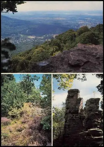 Ansichtskarte Baden-Baden Battertfelsen im Herbst Blick auf Baden-Baden 1980