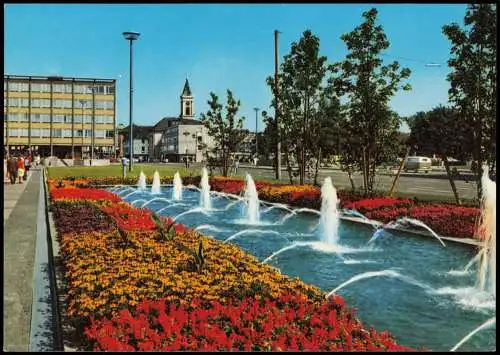 Ansichtskarte Karlsruhe Stadtteilansicht, Wasserspiele 1980