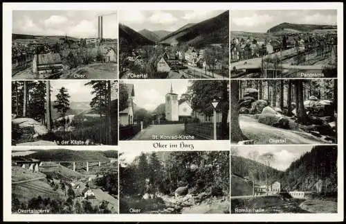 Oker-Goslar Mehrbild-AK Ortsansichten Oker u.a. st. Konrad-Kirche 1940