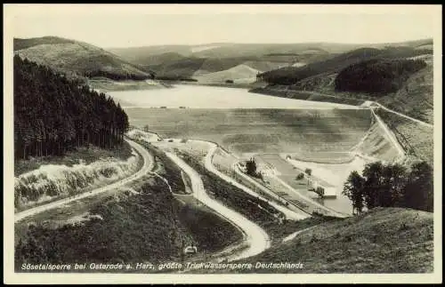 Osterode (Harz) Sösetalsperre Harz, größte Trinkwassersperre Deutschlands 1940