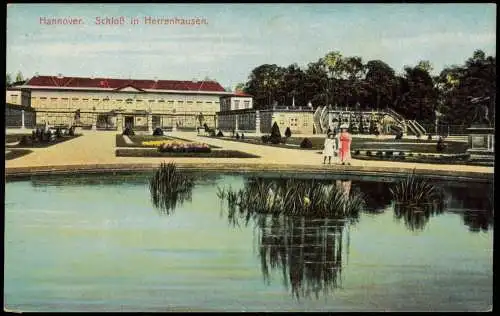 Herrenhausen-Hannover Schloss Teich Partie (Castle Building) 1910