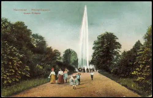 Ansichtskarte Herrenhausen-Hannover Schloss Grosse Fontaine Wasserspiele 1910