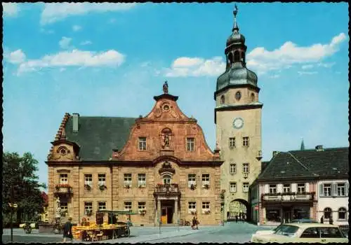 Ansichtskarte Ettlingen Partie am Rathaus, Verkaufsstand 1960