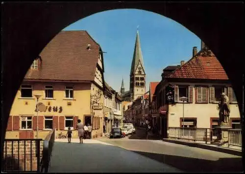 Ansichtskarte Ettlingen Straßen Partie an der Gaststätte Kreuz 1960