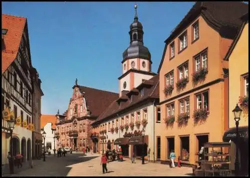 Ansichtskarte Ettlingen Straßen Partie, Fußgängerzone, Geschäfte 1970