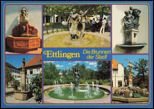 Ettlingen Ortsansichten (Mehrbildkarte) Die Brunnen der Stadt 1980