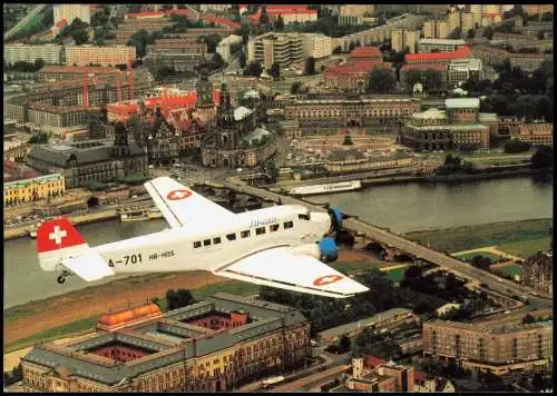 Ansichtskarte Dresden Luftbild Flugzeug Ju 52 2008