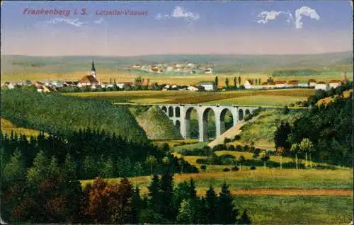 Ansichtskarte Frankenberg (Sachsen) Lützeltal Viaduct 1910