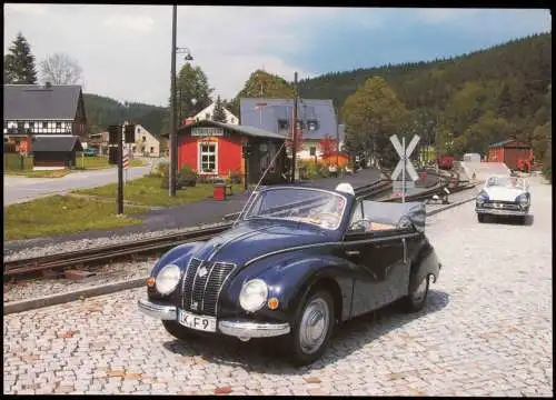 Schmalzgrube Jöhstadt Erzgebirge IFA F 9 Cabriolet Bahnhof Preßnitztalbahn 2007