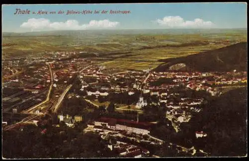 Ansichtskarte Thale (Harz) Blick vom Berghotel auf die Stadt 1913