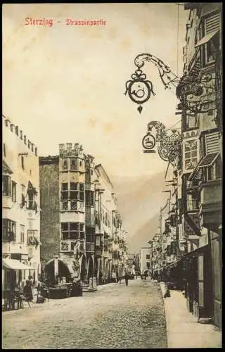 Cartoline Sterzing Vipiteno Sterzing Strassenpartie mit Lokalen 1910