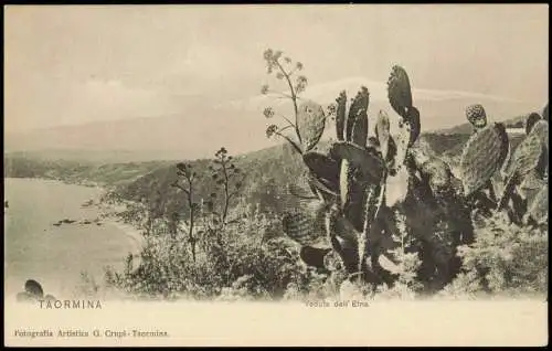 Cartoline Taormina Umland-Ansicht Veduta dell'Etna Blick zum Vulkan 1910