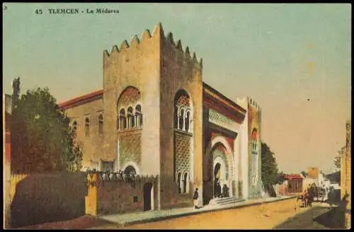 Postcard Tlemcen Ortsansicht Gebäudeansicht TLEMCEN La Médersa 1910