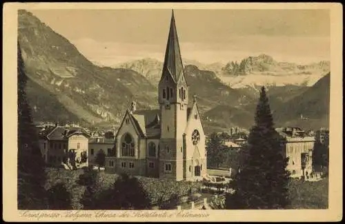 Gries-Bozen Bolzano   mit Kirche Chiesa dei Protestanti e Catinaccio 1910