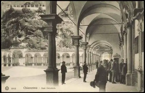 Cartoline Chiavenna Chiavenna San Lorenzo, Einheimische & Gäste 1910