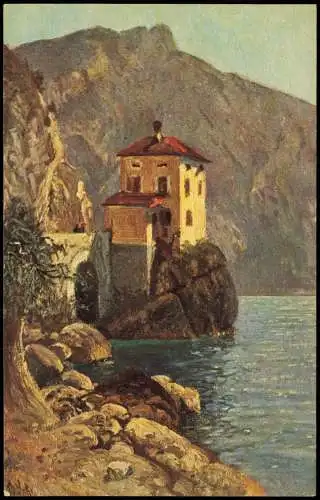 Cartoline Riva del Garda Garda-See Strasse bei Riva, Lago di Garda 1910