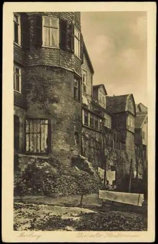 Ansichtskarte Marburg an der Lahn Stadtteilansicht, Die alte Stadtmauer 1920