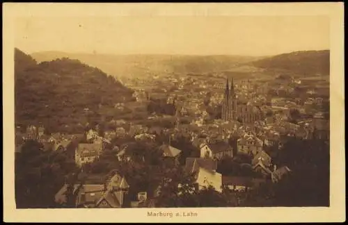 Ansichtskarte Marburg an der Lahn Panorama-Ansicht 1920