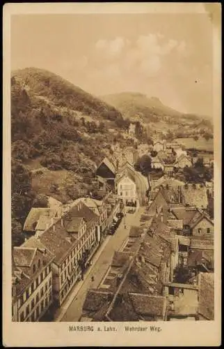 Marburg an der Lahn Wehrdaer Weg aus der Vogelschau-Perspektive 1920