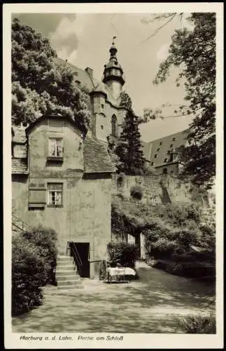 Ansichtskarte Marburg an der Lahn Partie am Schloss 1942