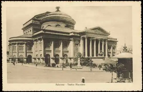 Palermo Palermo (Palermu) Teatro Massimo, Theater Gebäude-Ansicht 1920