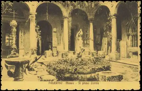 Cartoline Palermo Palermo (Palermu) Museum, Museo Jl primo Cortile 1910