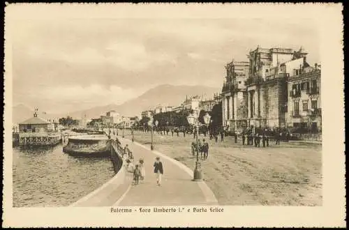 Palermo Palermo (Palermu) Promenade, Foro Umberto Porta Felice 1910