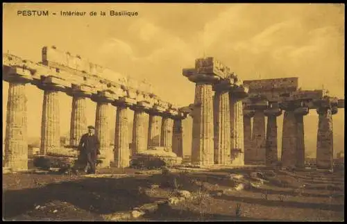 Paestum Pestum Ortsansicht PESTUM Intérieur de la Basilique 1910