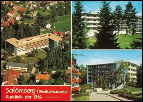 Ansichtskarte Schömberg (Schwarzwald) Kurklinik der BfA (Mehrbildkarte) 1990