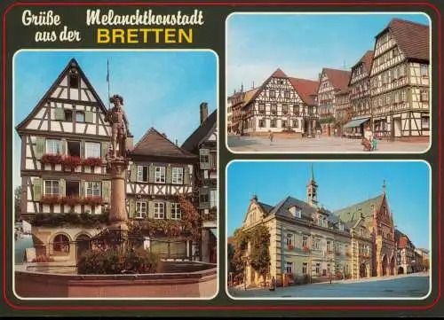 Ansichtskarte Bretten Mehrbildkarte mit Gebäude- und Ortsansichten 1992/1980