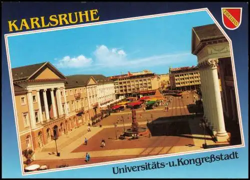 Ansichtskarte Karlsruhe Marktplatz 1980