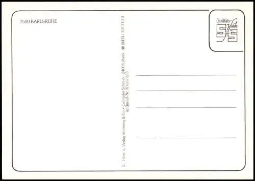 Ansichtskarte Karlsruhe Mehrbildkarte mit 2 Ortsansichten 1990
