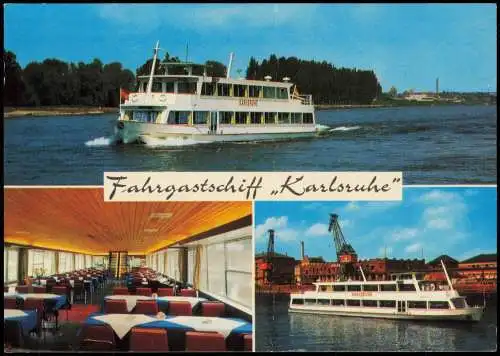 Schiff (Ship) Binnenschiff Fahrgastschiff Karlsruhe (Mehrbildkarte) 1975