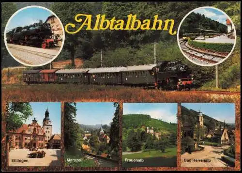 Albtalbahn Dampflokomotive Zug Region Ettlingen, Marxzell, Frauenalb 1980