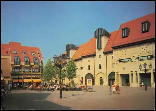 Ansichtskarte Ettlingen Neuer Markt, Außensitz eines Lokals 1980