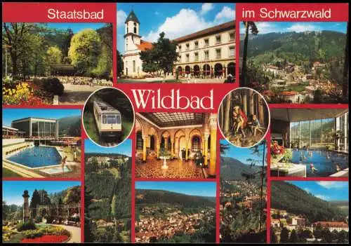 Bad Wildbad Mehrbildkarte mit Ortsansichten, Schwarzwald Ort 1993