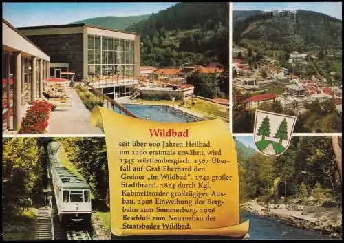 Ansichtskarte Bad Wildbad Mehrbild-AK mit Ortsansichten (Chronik-Karte) 1996