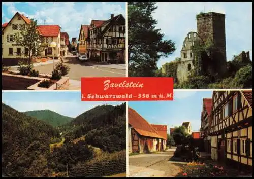 Ansichtskarte Bad Teinach-Zavelstein Mehrbildkarte mit 4 Ortsansichten 1980