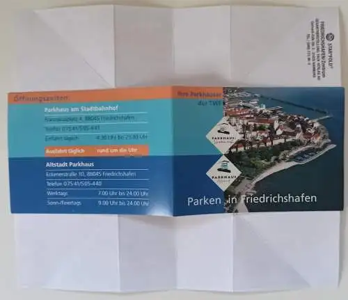 Friedrichshafen Stadtplan mit Parkplätzen der TWF, Messe, Zeppelinhaus 2000