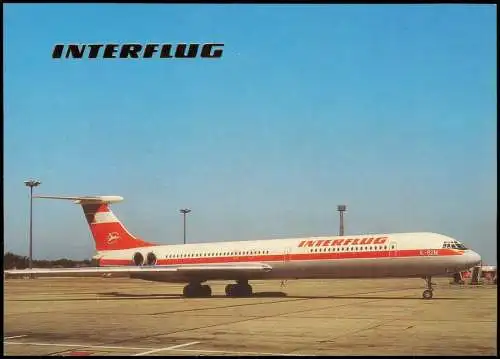 Ansichtskarte  Flugzeug Airplane Avion IL-62 INTERFLUG DDR 1988