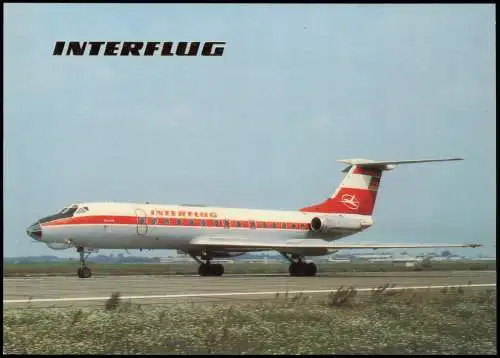 Ansichtskarte  Flugzeug Airplane Avion TU-134 Interflug DDR 1976