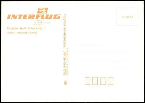 Ansichtskarte Schönefeld-Berlin Flughafen INTERFLUG 1988