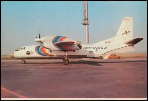 Postcard .Tschechien ČESKÁ REPUBLIKA Flugzeug AERONICA ANTONOV 32 1981