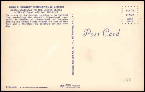 New York City Airport Flughafen J.F.K. Areal Gateway Arrival Buildung 1971