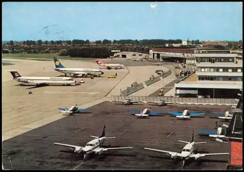 Ansichtskarte Bremen Flughafen Flugzeuge Lufthansa 1981