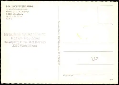 Ansichtskarte Wieselburg Hotel-Café-Restaurant Brauhof MB 1975