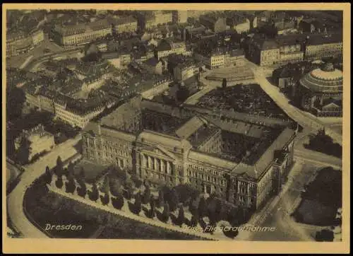 Ansichtskarte Innere Neustadt-Dresden Luftbild mit Zirkus Sarrasani 1940