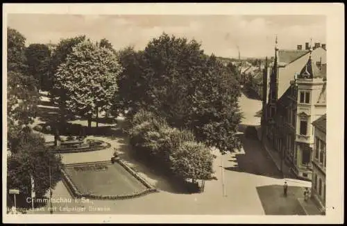 Ansichtskarte Crimmitschau Leipzigerstraße - Fotokarte 1940